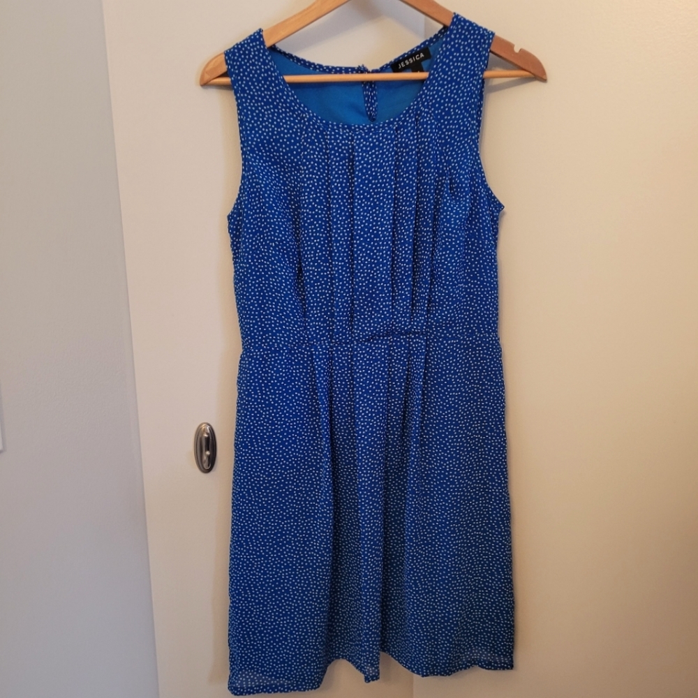 Jessica Blue Dotted Dress